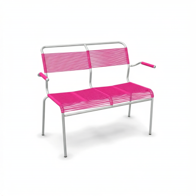 Säntis Spaghetti-Bank 2-er mit Armlehne feuerverzinkt