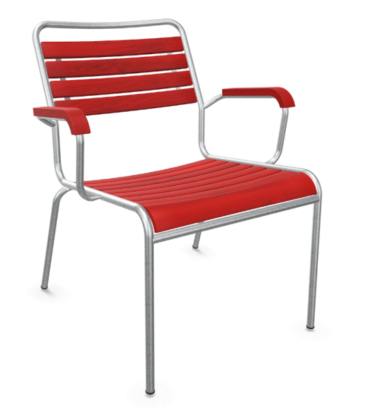 Rigi Holzlatten Salonsessel feuerverzinkt mit Armlehnen