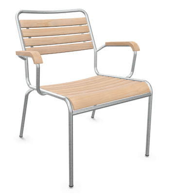 Rigi Holzlatten Salonsessel feuerverzinkt mit Armlehnen