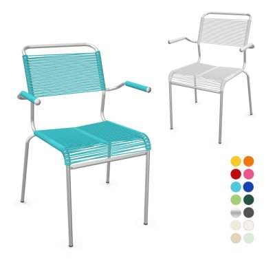 Spaghettistuhl Säntis mit Armlehnen feuerverzinkt